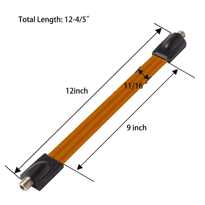 OSFTBVT Flat Coaxial RG6 F Type Jumper Cable for Windows and Doors Coax Cable Compatible with TV Antenna 1 Pack - Image 2